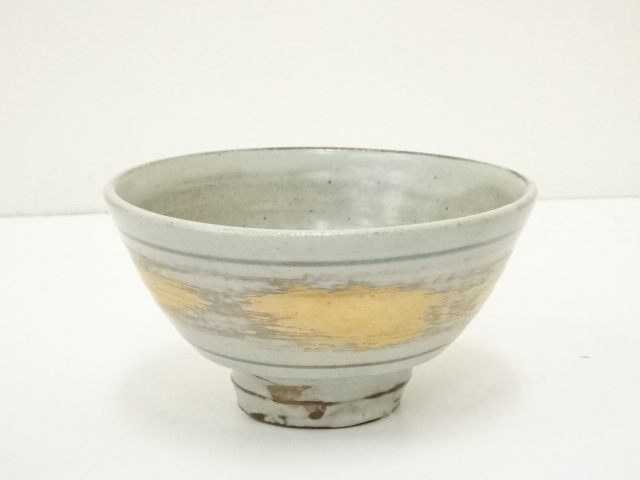 道具 ] - 道具 南山窯 目黒威徳造 染付金蒔灰釉茶碗（共箱